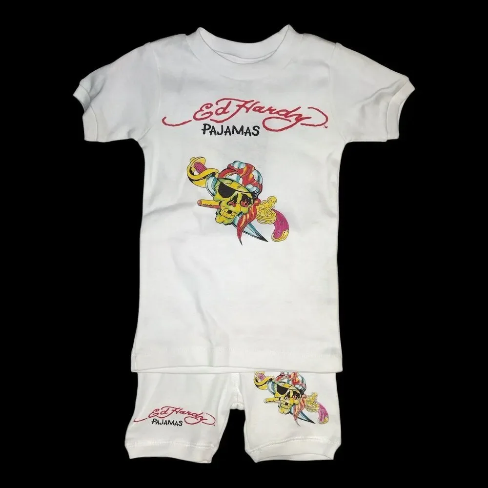 Ed Hardy Kids Pajamas Size 3/4 Hollywood Edition Skull Dagger NWT